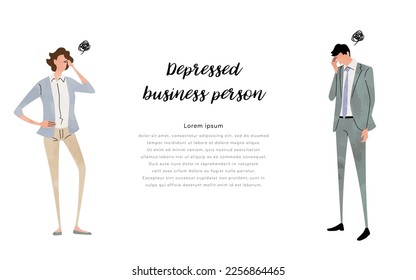 Vector illustration material: worried business person