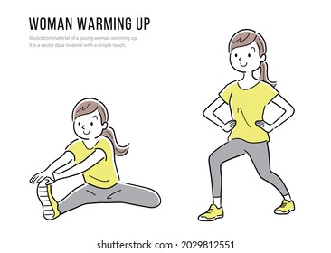 Vector Illustration Material: Young woman doing flexible exercise