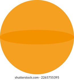 Vector illustration of math, physics and geometry symbol. Parts of a transparent sphere. Concept of area and volume.