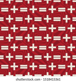 Vector illustration of math symbols on textured background. Seamless pattern for back to school supplies, textile, gifts, wallpaper and scrapbooking.
