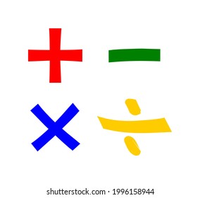 vector illustration of mathematical calculation symbols on white background