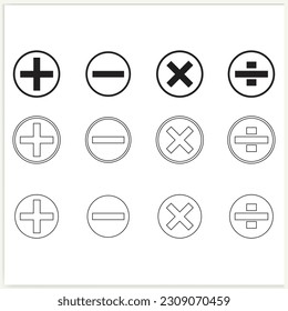 Vector illustration of mathematical calculation symbols.