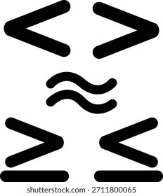 Ilustração vetorial de relações matemáticas e símbolos de desigualdade para educação, design e análise. Perfeito para apresentações, aplicativos de aprendizagem e conteúdo STEM.