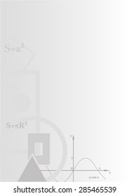 Vector illustration of mathematics background with formulas and figures