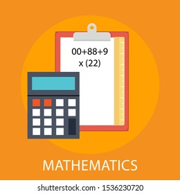 Vector illustration of mathematics & education concept with "mathematics" study and science icon.