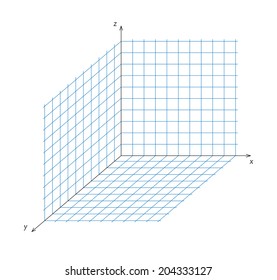 Vector illustration of mathematics triaxial system of coordinate