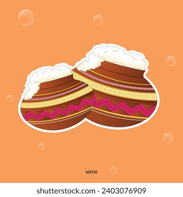 Vector illustration matki or pots editable asset template