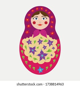 Vector illustration of matryoshka doll,graphic element for a banner poster or website.