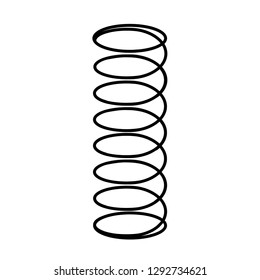 Vector illustration of a Mattress Spring on white background. Black and white isolated spiral icon. Flat style coil spring, steel spring, metal spring. Spiral Flexible Wire