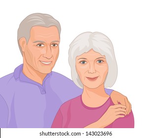 Vector illustration of a mature couple