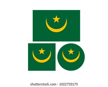 vector illustration of Mauritania flags