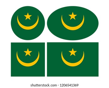 vector illustration of Mauritania flags