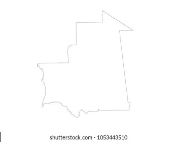 vector illustration of Mauritania map