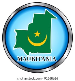 Vector Illustration for Mauritania, Round Button.