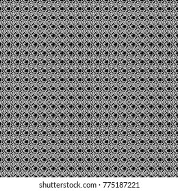 Vector illustration. Maximal element tiles geometric seamless pattern in gray, black and white colors. Seamless background.