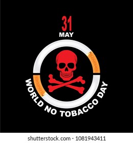 Vector Illustration May 31st World No Tobacco Day.  The Day Is Further Intended To Draw Attention To The Widespread Prevalence Of Tobacco Use And To Negative Health Effects.