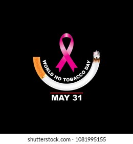 Vector Illustration May 31st World No Tobacco Day.  The Day Is Further Intended To Draw Attention To The Widespread Prevalence Of Tobacco Use And To Negative Health Effects.