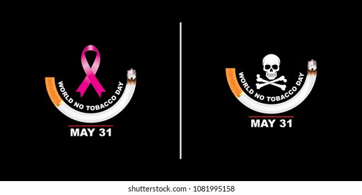 Vector Illustration May 31st World No Tobacco Day.  The Day Is Further Intended To Draw Attention To The Widespread Prevalence Of Tobacco Use And To Negative Health Effects.