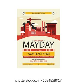 vector illustration of may day flyer poster template design