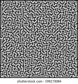 Vector illustration of maze. Black wall on white background.