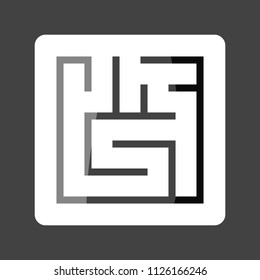 Vector illustration of a maze colored sticker. Layers grouped for easy editing illustration. For your design.