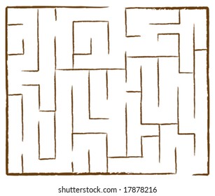 Vector Illustration of a Maze Game