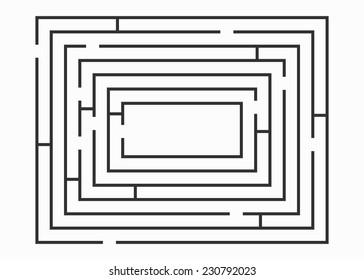 Vector illustration of maze / labyrinth. Isolated on white background, eps 8.