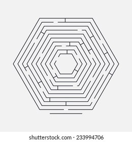 Vector illustration of maze / labyrinth. Isolated on white background, eps 8.