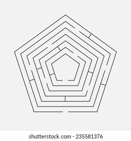 Vector illustration of maze / labyrinth. Isolated on white background, eps 8.