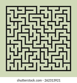 Vector illustration of maze / labyrinth. Isolated on green background, eps 8.