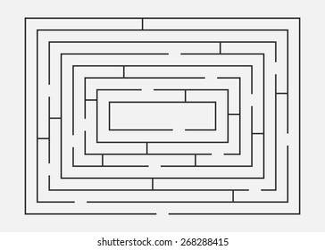 Vector illustration of maze / labyrinth. Isolated on white background, eps 8.