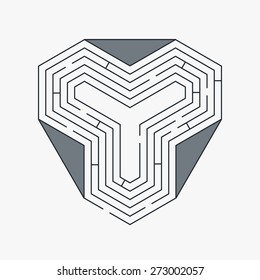 Vector illustration of maze / labyrinth. Isolated on white background, eps 8.