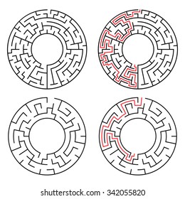 Vector illustration of maze / labyrinth. Isolated on white background.