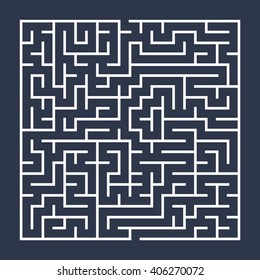 Vector illustration of maze / labyrinth. Isolated on blue background