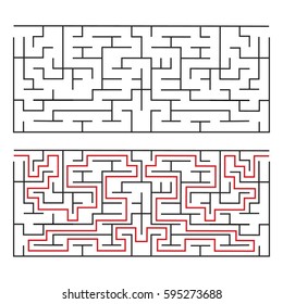 Vector illustration of maze / labyrinth. Isolated on white background