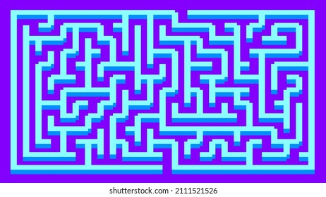 Vector illustration of maze or labyrinth on blue background