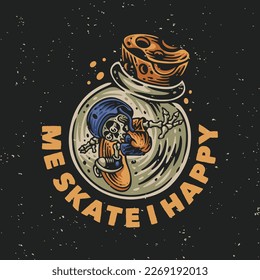 Vektorgrafik mich skilaufen Ich freue mich über T-Shirt-Design