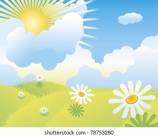 Vector illustration of meadow.