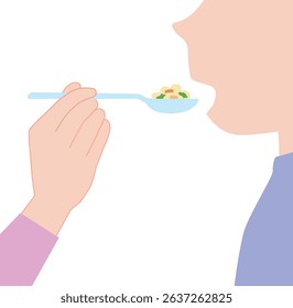 Vector illustration of a meal assistance hand