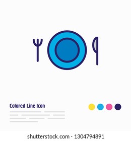 Vector illustration of meal icon colored line. Beautiful travel element also can be used as dishware icon element.