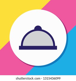 Vector illustration of meal icon colored line. Beautiful meal element also can be used as tray icon element.