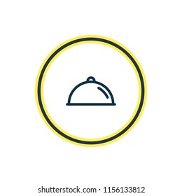 Vector illustration of meal icon line. Beautiful party element also can be used as tray icon element.