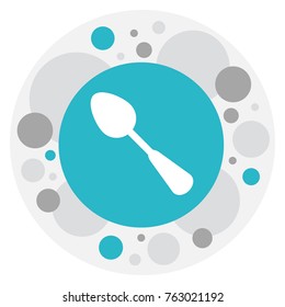 Vector Illustration Of Meal Symbol On Spoon Icon. Premium Quality Isolated Tablespoon Element In Trendy Flat Style.