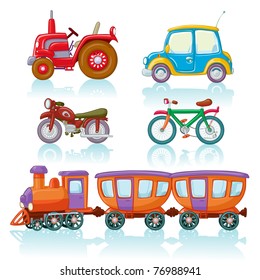 Vector illustration, means of conveyance, cartoon concept, white background, similar images in portfolio.