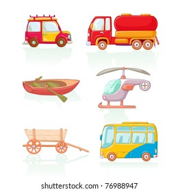 Vector illustration, means of conveyance, cartoon concept, white background, similar images in portfolio.