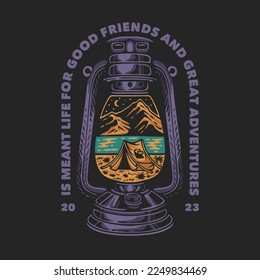 vector illustration is meant life for good friends and great adventure for t shirt design