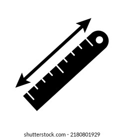 Vektorgrafik von Maßstab Lineal Symbol auf weißem Hintergrund.
