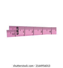 vector illustration of measure tape isolated on white background, flat style, measuring tool for sewing
