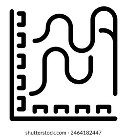 Vektorillustration einer Messskala mit einer abstrakten Wellenlinie, die Daten oder Frequenzen darstellt