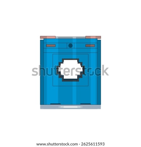 Vector illustration of a measurement transformer (current transformer) for electrical metering and monitoring applications in power systems. Perfect asset for industrial and educational materials.